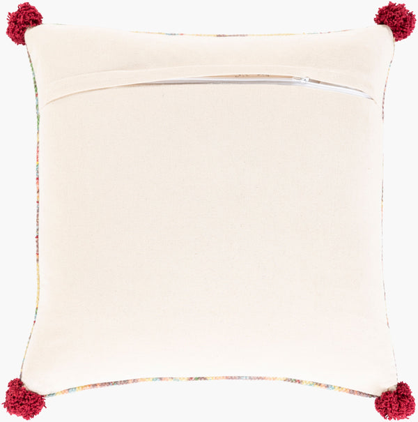 Surya Francesca 20" Cotton Accent Pillow – Elegant Home Decor For Sofas, Armchairs & Beds, Easy Care! Burgandy Cotton,Cotton Fne001-2020d