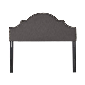 English Elm Christopher Knight Home® - Upholstered Headboard Queen with Nailhead Trim, Sturdy Steel Legs, Adjustable Height, Sleek Design Gray 57869.00GRY