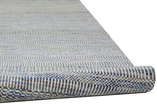 Feizy Rugs Janson Hand Knotted Wool And Viscose Rug With Textured Stripes For Casual Farmhouse Elegance Silver Wool,Viscose I92i6064blu000i10