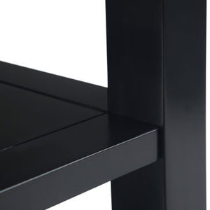 English Elm Acadian Solid Wood Narrow Side Table In Black - Stylish, Versatile Design With Open Shelves For Storage B136P159693