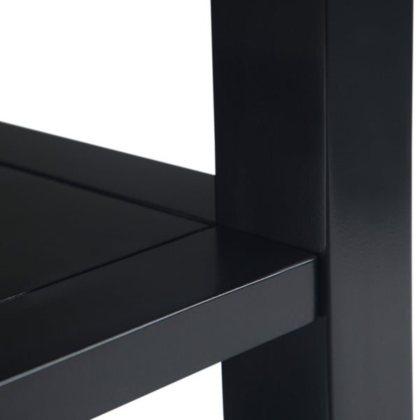 English Elm Acadian Solid Wood Narrow Side Table In Black - Stylish, Versatile Design With Open Shelves For Storage B136P159693