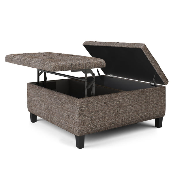 English Elm Harrison Coffee Table Storage Ottoman - Durable Mink Brown, Multi-Functional With Hidden Storage B136P159151