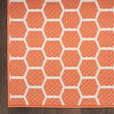 Nourison Reversible Indoor Outdoor RVB01 Machine Made Loom-woven Borderless Design Indoor/Outdoor Modern Outdoor Rug Coral, Coral 89% Polypropylene,11% Polyester 99446974167