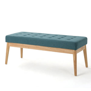 English Elm Ottoman Tufted Upholstered Bench with Birch Frame Mid-century Style for Bedroom Entry 60407.00DTE