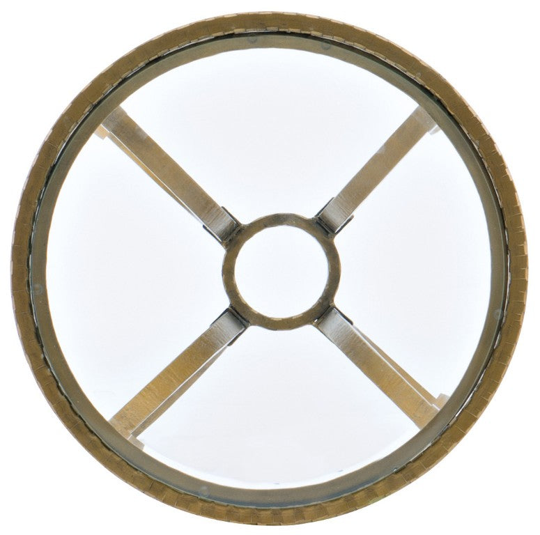 Hooker Furniture Laureng Glam Hammered Gold Martini Table With Tempered Glass Top — Compact Elegant Accent Piece 5846-80117-15