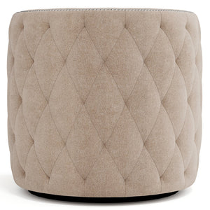Bernhardt Bernhardt Barrel Swivel Chair In Beige Fabric With Button Tufting, Nailhead Trim & 360° Comfort B212SEA