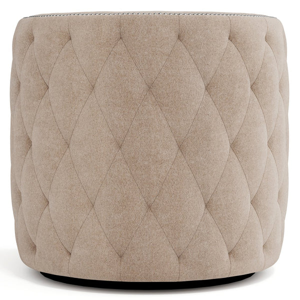 Bernhardt Bernhardt Barrel Swivel Chair In Beige Fabric With Button Tufting, Nailhead Trim & 360° Comfort B212SEA