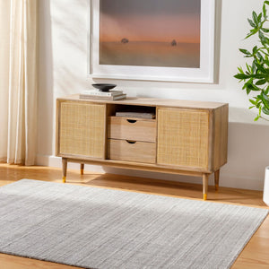 Surya Fresno Handmade Rug - 2' X 3' Eco-friendly Cottage Chic Design For Cozy Farmhouse Living Silver Gray Recycled Pet Yarn Fno2302-23