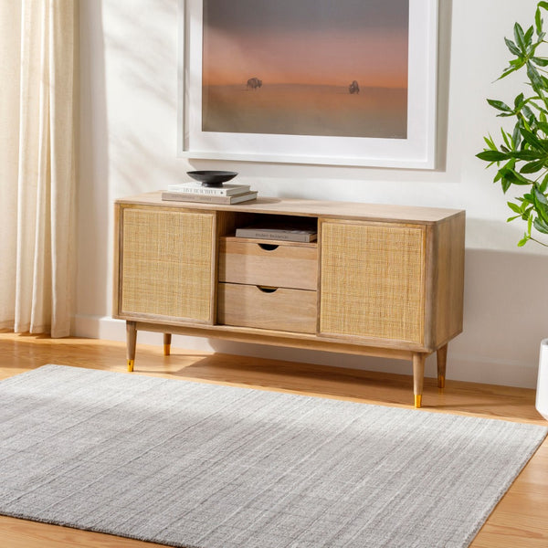 Surya Fresno Handmade Rug - 2' X 3' Eco-friendly Cottage Chic Design For Cozy Farmhouse Living Silver Gray Recycled Pet Yarn Fno2302-23