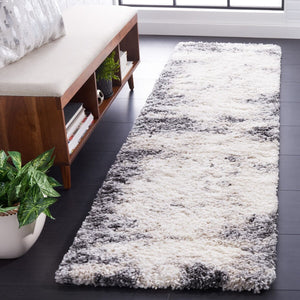 Safavieh Fontana 834 Power Loomed Shag & Flokati Rug Ivory / Grey 6'-7" x 9'