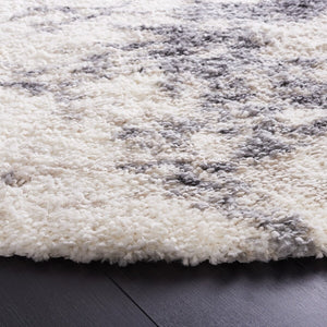 Safavieh Fontana 834 Power Loomed Shag & Flokati Rug Ivory / Grey 6'-7" x 9'