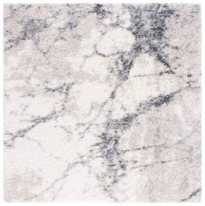 Safavieh Fontana 834 Power Loomed Shag & Flokati Rug Ivory / Grey 6'-7" x 9'