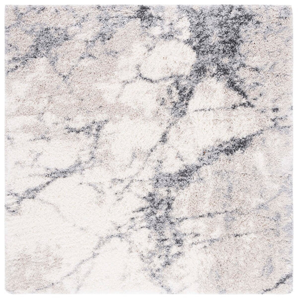 Safavieh Fontana 834 Power Loomed Shag & Flokati Rug Ivory / Grey 6'-7" x 9'
