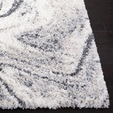 Safavieh Fontana Shag 848 FNT848 Power Loomed Shag & Flokati Rug Ivory / Grey FNT848A-2