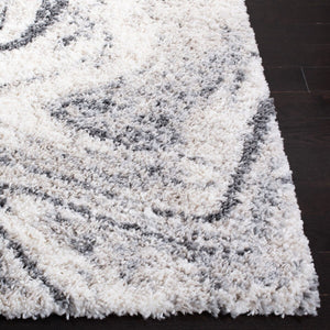 Safavieh Fontana Shag 848 Power Loomed Shag & Flokati Rug IIX Ivory / Grey FNT848A-4SQ