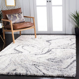 Safavieh Fontana Shag 848 FNT848 Power Loomed Shag & Flokati Rug Ivory / Grey FNT848A-2