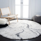 Safavieh Fontana Shag 848 FNT848 Power Loomed Shag & Flokati Rug Ivory / Grey FNT848A-2