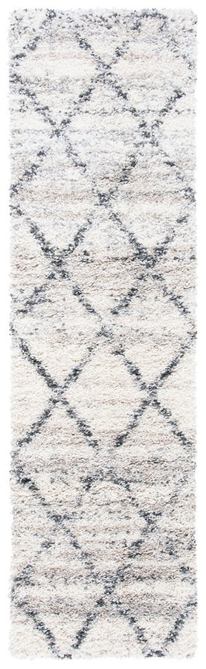Safavieh Fontana Shag 886 FNT886 Power Loomed Shag & Flokati Rug Grey / Ivory FNT886F-2