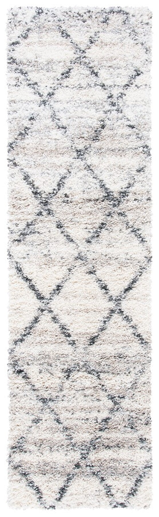 Safavieh Fontana Shag 886 FNT886 Power Loomed Shag & Flokati Rug Grey / Ivory FNT886F-2
