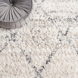 Safavieh Fontana Shag 886 FNT886 Power Loomed Shag & Flokati Rug Grey / Ivory FNT886F-2