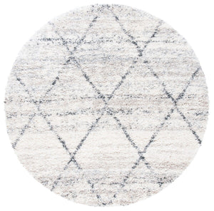 Safavieh Fontana Shag 886 FNT886 Power Loomed Shag & Flokati Rug Grey / Ivory FNT886F-2