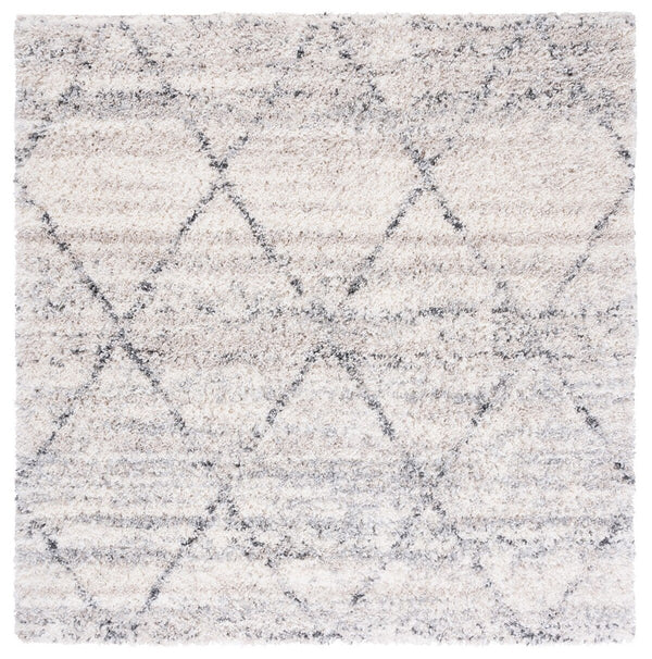 Safavieh Fontana Shag 886 Power Loomed Shag & Flokati Rug Grey / Ivory 4' x 4' Round