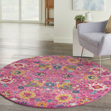 Nourison Passion PSN01 Machine Made Power-loomed No Border Indoor Only Bohemian Transitional Rug Fuchsia, Pink 100% Polypropylene 99446784711