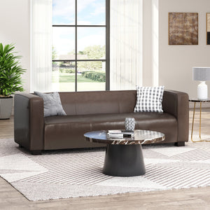 English Elm 3 Seater Tuxedo Sofa with Birch Wood Legs Smooth Upholstery for Modern Living Rooms 71802.00DBRN