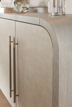 Hooker Furniture Modern Mood Buffet With Raffia-Wrapped Doors, Quartered Oak Veneers, Integrated Power & Soft-Close Storage Light Brown 6850-75900-80