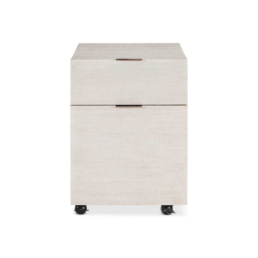 Bernhardt Bernhardt Weathered Bone Alesio File Cabinet – Rustic Modern Oak, Nickel Hardware, Locking Casters, Legal-Friendly Storage D15504