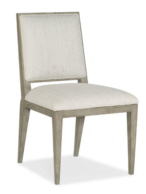 Hooker Furniture Linville Upholstered Dining Chair With Performance Fabric, Welt Trim & Smoked Wood Frame For Comfort Gray 6150-75510-85