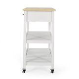 Christopher Knight Home® - Noble House - Neffs Contemporary Kitchen Cart with Wheels