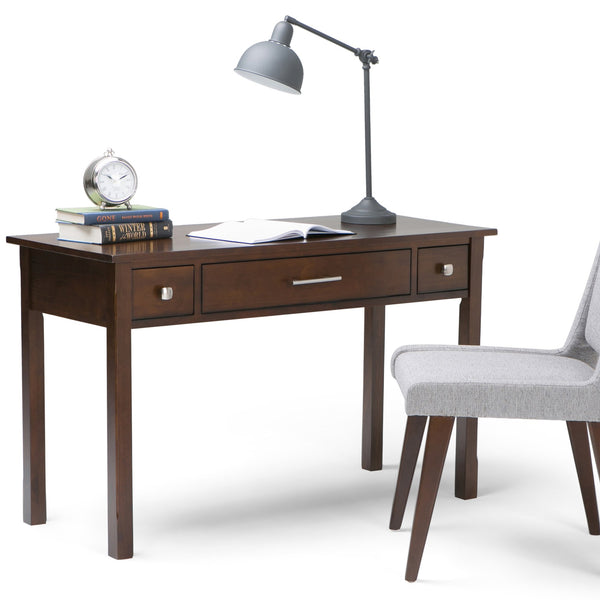 English Elm Avalon Writing Office Desk In Dark Tobacco Brown - Elegant Solid Wood Design With Ample Storage B136P158446