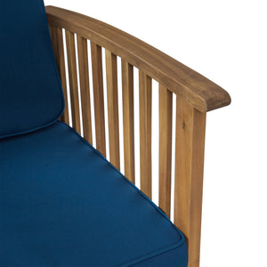 English Elm Casa Acacia Slatted Outdoor Club Chairs Set of 2 with Gray Finish Coastal Patio Seating 63513.00DT