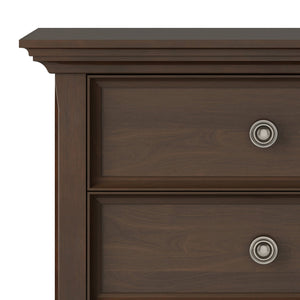 English Elm Amherst Bedside Table - Handcrafted Natural Aged Brown With Drawers & Open Shelf For Versatility B136P158368