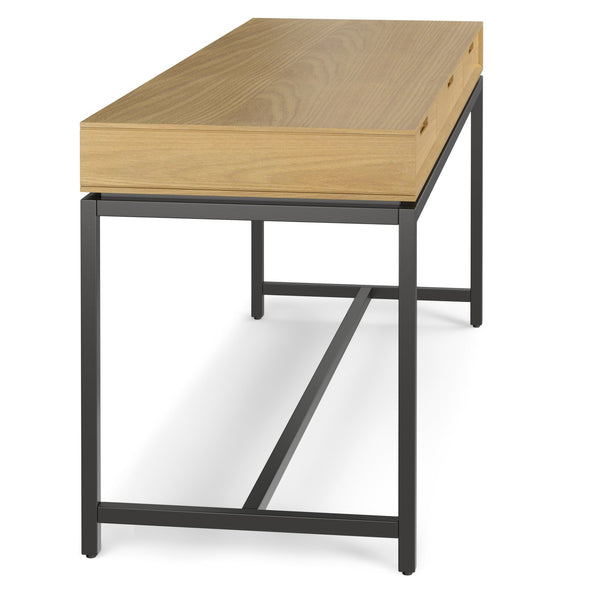 English Elm Banting Mid Century Wide Desk - Stylish Oak Veneer With Ample Storage For Home Office & More B136P158462