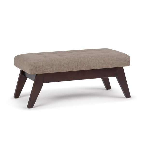 English Elm Draper Mid Century Tufted Ottoman Bench - Versatile Fawn Brown Seating For Living Room & Entryway B136P158189