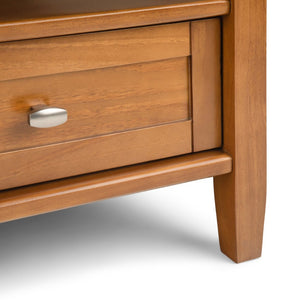 English Elm Warm Shaker Square Coffee Table – Handcrafted Solid Wood With Storage, Light Golden Brown Finish B136P159565-GIGA