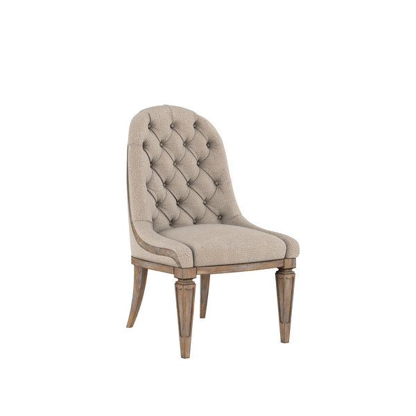 A.R.T. Furniture Architrave Upholstered Side Chair - Elegant New Traditional Design In Almond With Luxurious Button Tufting Brown Material, Parawood Solids,Foam,Fabric 277206-2608