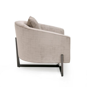 VIG Furniture Forbis Light Grey Fabric Accent Chair With Dark Bronze Cross Base, Plush Foam Cushioning & Pillow VGCSFORBIS-LGB-CH