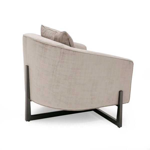 VIG Furniture Forbis Light Grey Fabric Accent Chair With Dark Bronze Cross Base, Plush Foam Cushioning & Pillow VGCSFORBIS-LGB-CH