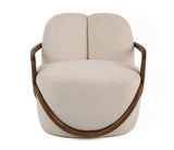 VIG Furniture Modrest Fortuna - Mid-Century Modern Off-White Fabric + Walnut Accent Chair VGCS-LC-21060-OFWHT