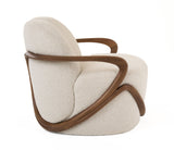 VIG Furniture Modrest Fortuna - Mid-Century Modern Off-White Fabric + Walnut Accent Chair VGCS-LC-21060-OFWHT