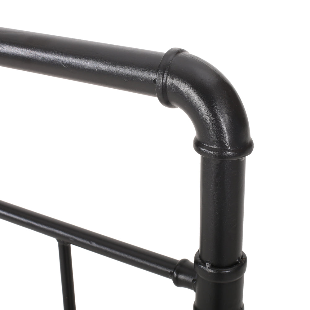 English Elm Christopher Knight Home® - KING Metal King Size Headboard in Flat Black Iron with Piped Accents, Industrial Elegance, Sturdy Design 66821.00FBLK