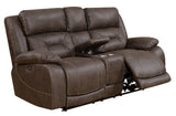 Steve Silver Aria Power-Power Loveseat w/ Console Brown AA950LBN