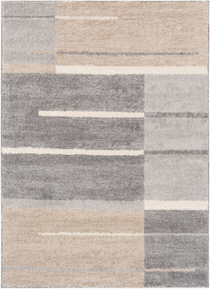 Livabliss Fowler Geometric High Pile Polypropylene Accent Rug for Entryways and Bedside Spaces Gray, Taupe 7'10" x 10'2" FOW1000-810