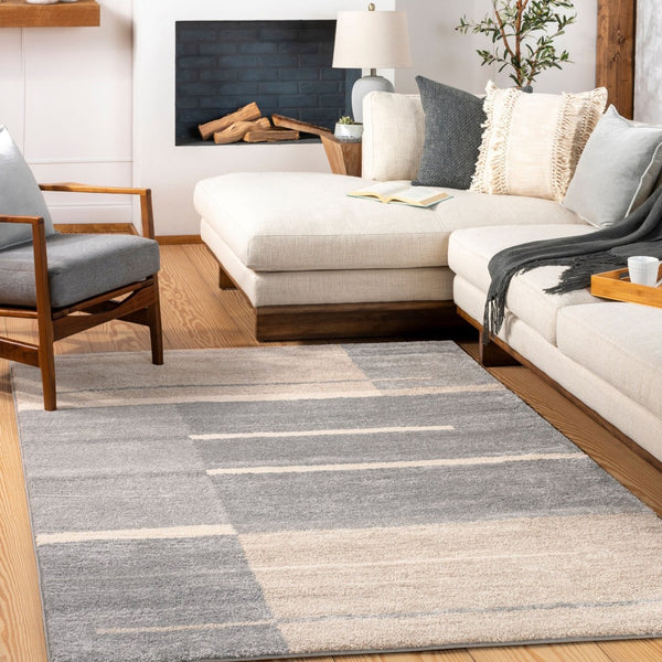 Livabliss Fowler Geometric High Pile Polypropylene Accent Rug for Entryways and Bedside Spaces Gray, Taupe 2'8" x 8' FOW1000-268