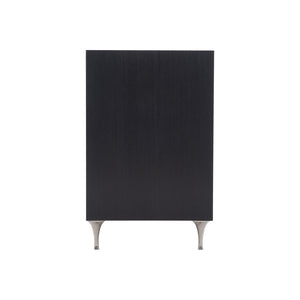 Bernhardt Bernhardt Glamorous Two-Tone Nightstand With Floating Soft-Close Drawers, Usb Charging Port Eggshell; Onyx 34" W x 19" D x 30.13" H 307229