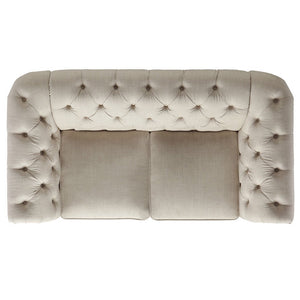 Homelegance By Top-Line Pietro Tufted Chesterfield Loveseat Beige Linen