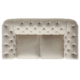 Homelegance By Top-Line Pietro Tufted Chesterfield Loveseat Beige Linen